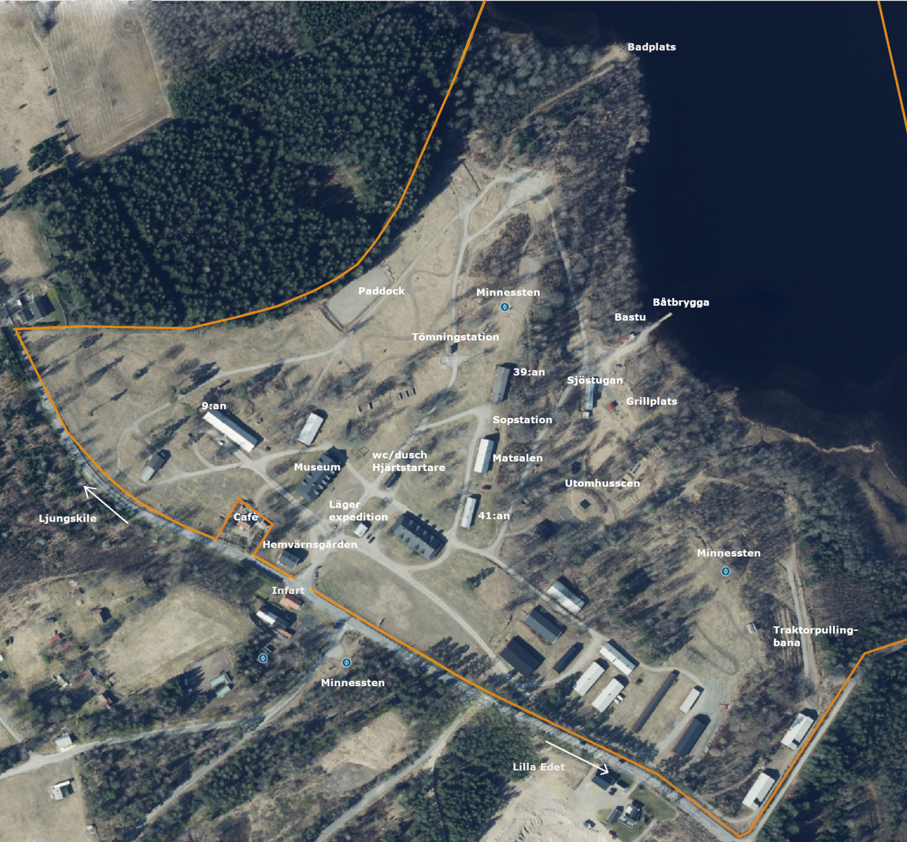 Karta över Backamo Lägerplats